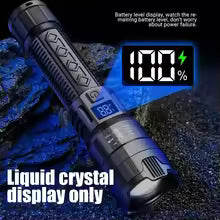 Ultra Bright LED Flashlight 2000LM Type-C Rechargeable Long Range Zoom Tactical Torch Outdoor Emergency Camping Fishing Lantern